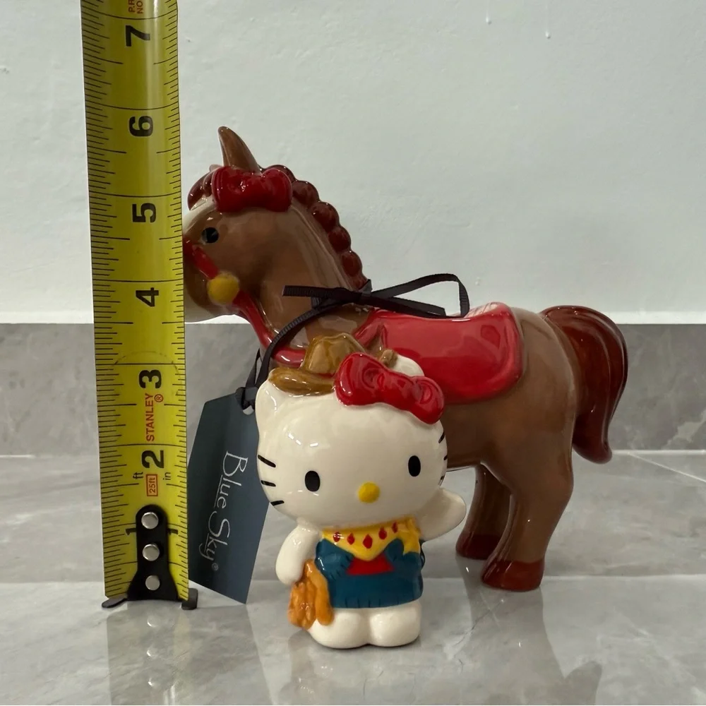 Hello Kitty Blue Sky Western Cowgirl Horse Ceramic Tea Light Holder Home Decor - Picture 12 of 13